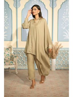 "Two Sisters" by Gyans - Beige Kaftan Set With Pants