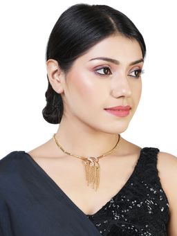 Estele - Gold Plated Dazzling Necklace with Crystals for Women