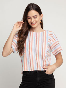 Zink London - Women's Multi-colour Stripes Top
