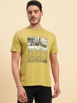 Cantabil - Green Regular Fit Printed T-Shirt