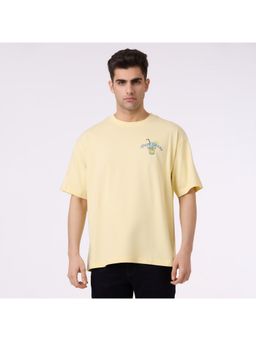 Pepe Jeans - Men Yellow Back Print Short Sleeve Oversized T-Shirt