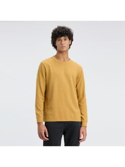 Pepe Jeans - Men Brown Textured Full Sleeve T-Shirt