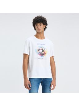 Pepe Jeans - Men White Print Short Sleeve T-Shirt