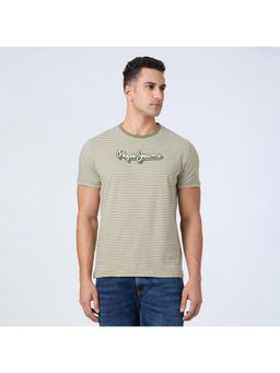 Pepe Jeans - Men Olive Stripe Short Sleeve T-Shirt