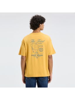Pepe Jeans - Men Gold Back Print Short Sleeve Oversized T-Shirt