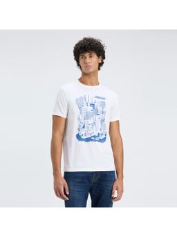 Pepe Jeans - Men White Graphic Print Short Sleeve T-Shirt