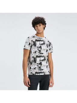 Pepe Jeans - Men Grey All Over Print Short Sleeve T-Shirt