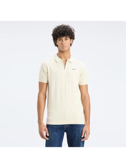 Pepe Jeans - Men Off White Short Sleeve Flat Knit Polo