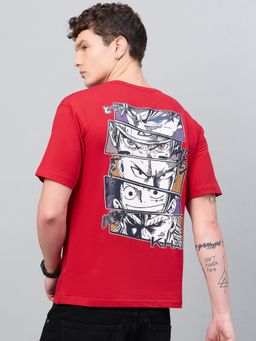 98 Degree North - Red Drop Shoulder T-Shirt