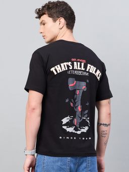 98 Degree North - Black Drop Shoulder T-Shirt