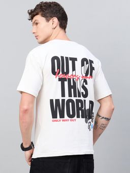 98 Degree North - Off White Drop Shoulder T-Shirt