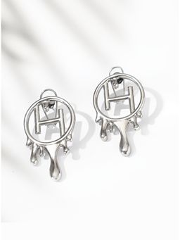 Outhouse - Drip Oh Maxi Earrings In Silver Finish