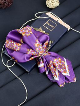 PELUCHE - Floral Flourish Purple Pocket Square for Men