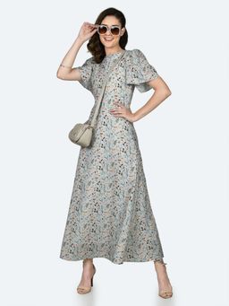 Zink London - Womens White Printed Maxi Dress
