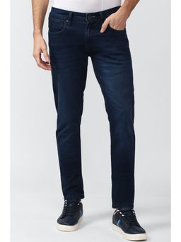 Peter England - Men Navy Dark Wash Low Skinny Fit Jeans