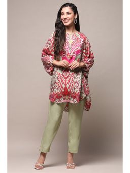 Biba - Women Green Printed Kurta with Pant (Set of 2)
