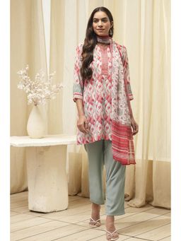 Biba - Women Multi-Color Printed Kurta with Pant and Dupatta (Set of 3)