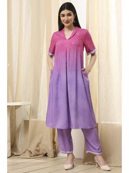 Biba - Women Multi-Color Ombre Kurta with Palazzo (Set of 2)