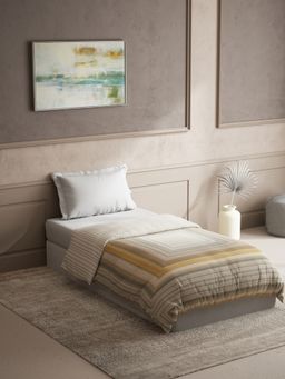 Ddecor Live Beautiful - Brown Geometric 100% Cotton 150 Reversible Single Dohar