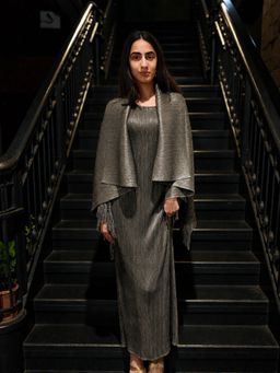 O-PAP STYLE - Grey Nova Bodycon Dress with Cape