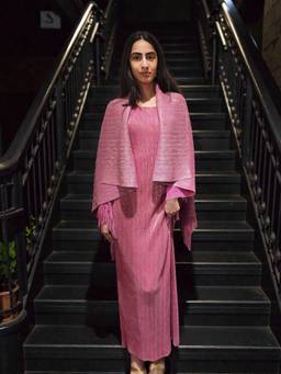 O-PAP STYLE - Pink Nova Bodycon Dress with Cape