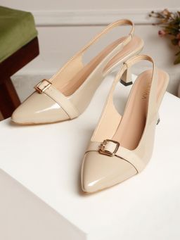 VALIOSAA - Cream Color Casual Stiletto Heels