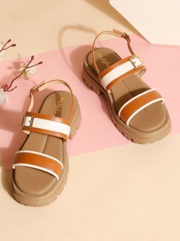 VALIOSAA - Tan Color Casual Sandal Heels