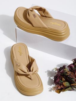 VALIOSAA - Beige Color Casual Sandal Heels