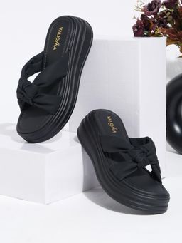 VALIOSAA - Black Color Casual Sandal Heels