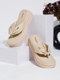 VALIOSAA - Cream Color Casual Sandal Heels