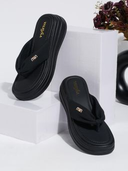 VALIOSAA - Black Color Casual Sandal Heels