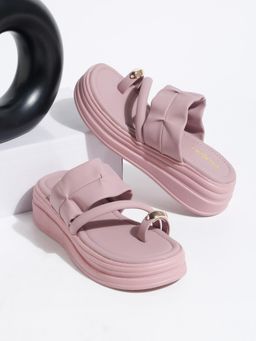 VALIOSAA - Pink Color Casual Sandal Heels