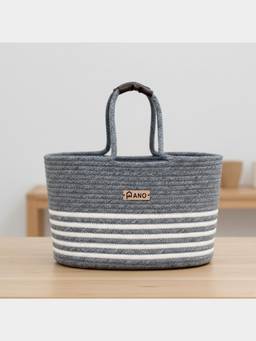PANO - Braided Monaco Tote Storage Basket - Ash Grey