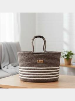 PANO - Braided Monaco Tote Storage Basket - Brown