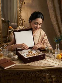 atorakushon - Jewellery Organizer Jhumka Earrings Display Case Travel Vanity - Brown