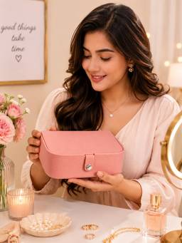 atorakushon - Jewellery Organizer Jhumka Earrings Display Case Travel Vanity - Peach