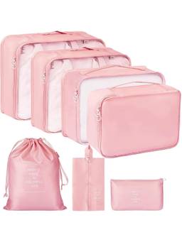 Awestuffs - Packing Cubes Set for Travel & Luggage - Pink
