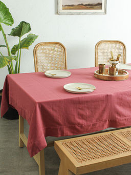 House This - Herringbone Table Cover Maroon