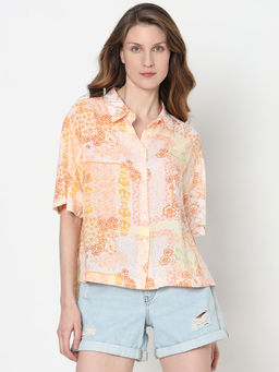 VERO MODA - Peach Printed Shirt