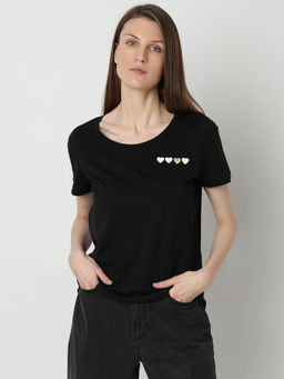 VERO MODA - Black Organic Cotton T-Shirt