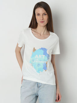 VERO MODA - White Graphic Print T-Shirt