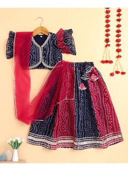 The Magic Wand - Blue Printed Regular Choli with Lehenga and Dupatta