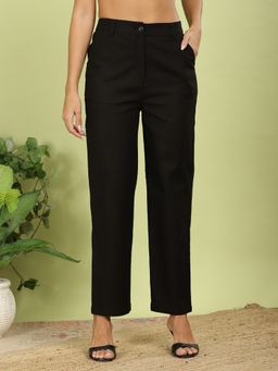 FFU - Womens Black Solid Trousers