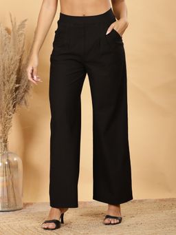 FFU - Womens Black Solid Trousers