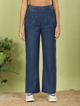 FFU - Womens Blue Solid Trousers