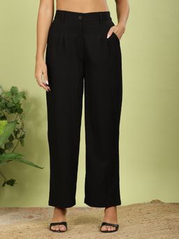 FFU - Womens Black Solid Trousers