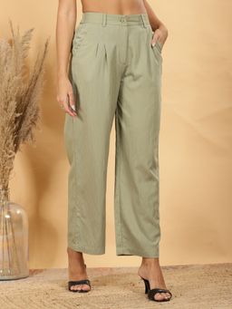 FFU - Womens Olive Solid Trousers