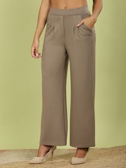 FFU - Womens Brown Solid Trousers
