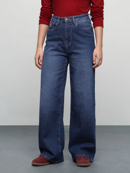 U.S. POLO ASSN. - Women Wide Leg Fit Stone Washed Jeans