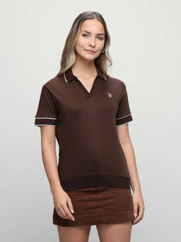 U.S. POLO ASSN. - Women Solid Regular Fit Polo Shirt